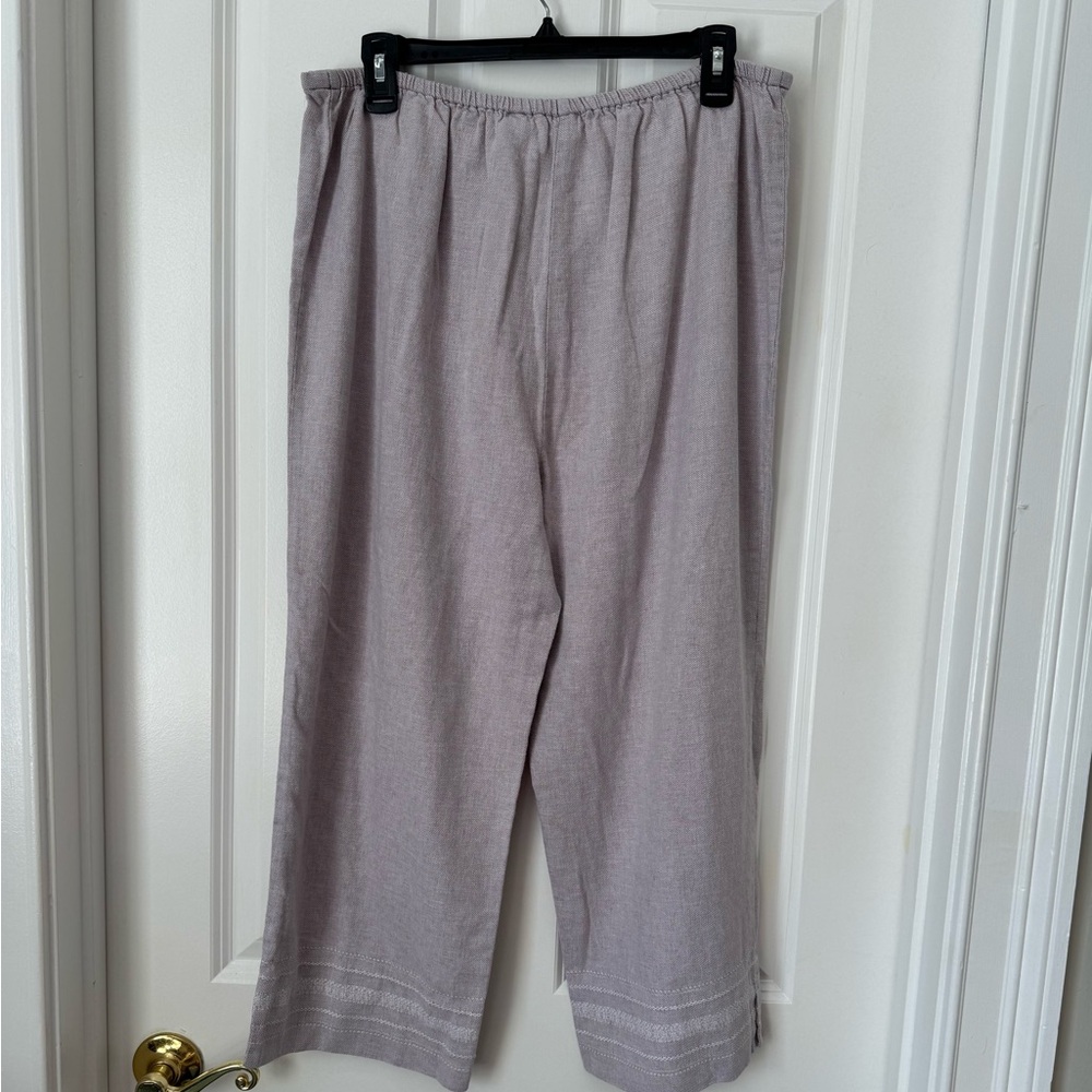 Norton McNaughton linen blend Light Purple wide leg  Pants XL - Picture 5 of 9